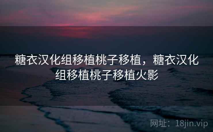 糖衣汉化组移植桃子移植，糖衣汉化组移植桃子移植火影